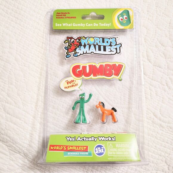 World's Smallest Gumby and Pokey Sealed 2 Figures Miniature Poseable New! - Picture 3 of 5